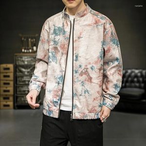 Vêtements ethniques 2024 La dernière veste à col montant pour hommes imprimé numérique de style chinois Slim-Fit Casual Coat M-5XL