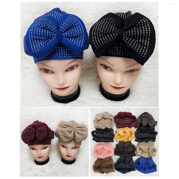 Vêtements ethniques 2024 Gros Est Élégant Turban Chapeaux Femmes Cap Perlé Pour Inde Chapeau Écharpes Tête Wrap Bandeau Fille Accessoires De Cheveux Dame