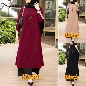 Vêtements ethniques 2024 Hiver Femmes Musulman Arabe Casual Manches Longues Fendue Hijab Robe Dubaï Abaya Robe Robes De Soirée De Bal Plus Taille 3XL