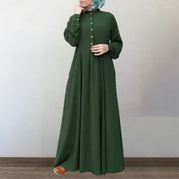 Roupas étnicas 2024 Mulheres Muçulmanas Robe Jilbab Abaya Vintage Cardigan Crewneck Manga Longa Dubai Turco Vestido Islâmico Abayas