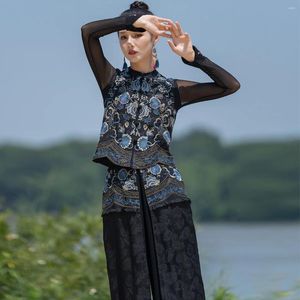 Vêtements ethniques 2024 Women's Wear Style chinois National Style brodé Jacquard Elastic Affaire Daily Retro Retro Pantal