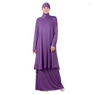 Vêtements ethniques 2pcs Eid capuche femmes musulmanes hijab robe prière vêtement ramadan vêtements couverture complète niqab islam dubaï modeste robe abaya jupe