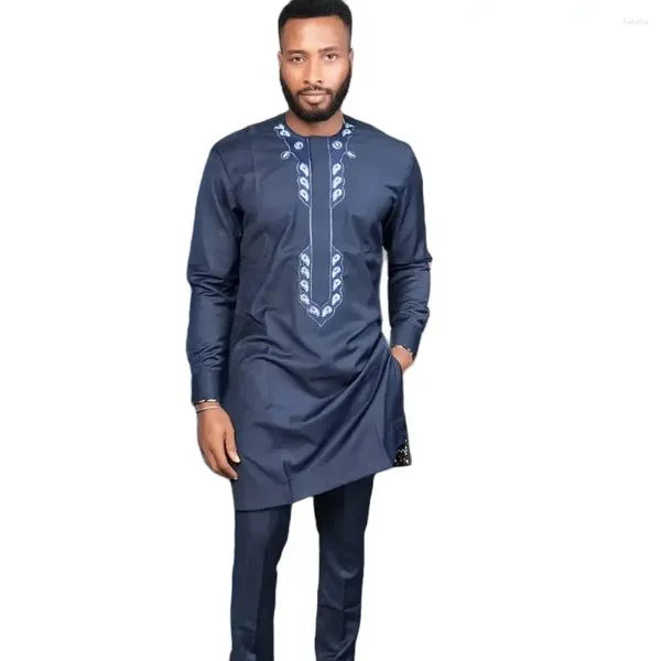 Vêtements ethniques 2pcs Kaftan Afrique Mode Survêtement Fête de mariage Robes africaines pour hommes Ensemble Dashiki Robe Africaine 2024