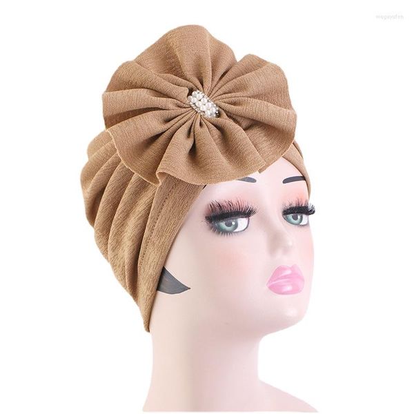 Vêtements ethniques 3D Fleurs Femmes Hijabs Turban Foulard Casquettes Chapeau Dames Parti Chapeaux Cheveux Accessoires Musulman Écharpe Cap En Gros