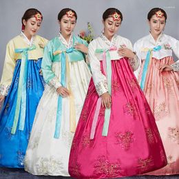 Etnische kleding 4 kleur mode Koreaanse traditionele jurk borduurrond vrouwen hanbok oude kleding luxe