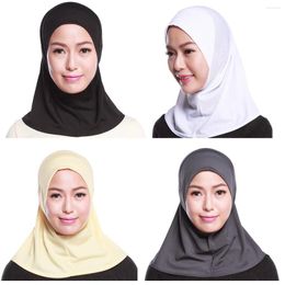 Vêtements ethniques 4pcs Musulman Lady Jersey Hijabs Package Châle Arabe Islamique ITY Turban Mujer Bolero Solide Couleur Mini Capuchon Intérieur Écharpe