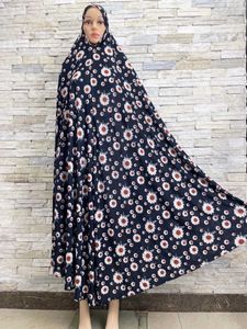 Vêtements ethniques 6xl Ramadan Hijabs musulmans habiller les femmes sans glaçonnerie de prière Dubaï Abaya Jibab arabe fleurs Femme Khimar adore Robe T240510