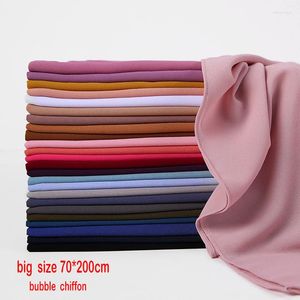 Vêtements ethniques 70 200 cm bonne couture point plaine haute qualité Premium lourd en mousseline de soie Hijab écharpe malaisienne femmes écharpes Hijabs