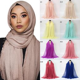 Etnische Kleding 90 180 Cm Moslim Hijab Sjaal Lange Tulband Vrouwen Effen Kleur Hoofd Wraps Sjaals Dames Foulard Femme musulman