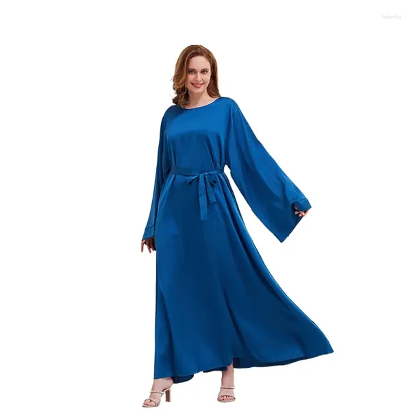 Vêtements ethniques Abaya Caftan Deux Pièces Ensemble Dubaï Luxe Arabie Saoudite Dames Robe Noire Brun Foncé Bleu Marine Robe Musulmane