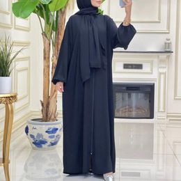 Vêtements ethniques Abaya Dress Muslim Fashion Robe Ramadan Ladies Long Manches islamiques Middle East Abayas Femmes Dubaï Turquie