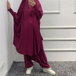 Etnische kleding Abaya jurk vrouwen jilbab lange khimar gewaad kaftan niqab islam dubai araba caftan ramadan eid moslim set tweedelig gebed