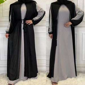 Vêtements ethniques Abaya Dubai Kimono Cardigan Turquie Hijab Robe Musulmane Europe Robes Abayas Pour Femmes Caftan Arabe Caftan Islam Robe