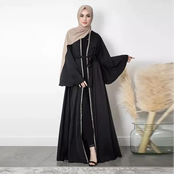 Vêtements ethniques Abaya Dubaï Robe musulmane Kaftan Kimono Bangladesh Robe Musulmane Islamique Caftan Marocain Turc Eid Cadeau Partie