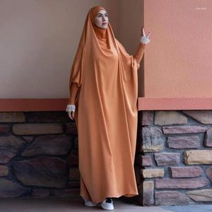 Vêtements ethniques Abaya Dubaï Ramadan Eid Femmes musulmanes Couverture complète Hijab Prière Vêtement Islamique Kaftan Arabe One Piece Robe Moyen-Orient