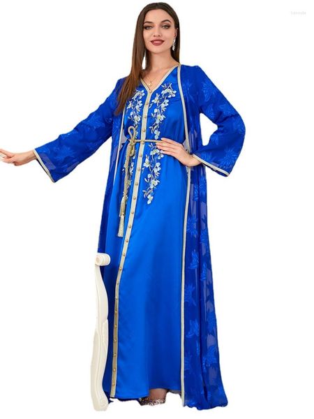 Vêtements ethniques Abaya dubaï turquie musulman à manches longues Robe lâche Boubou fête de mariage robes de soirée islamique pour les femmes caftan Robe