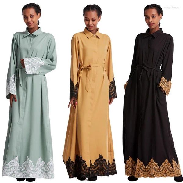 Ropa étnica Abaya Dubai Turquía Robe Eid Mujeres musulmanas Vestido bordado Modesto Islámico Árabe Femme Kaftan Marroquí Medio Oriente Ropa