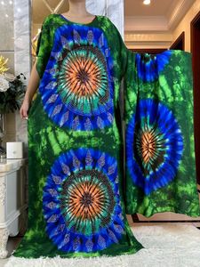 Etnische kleding Abaya Eid -jurk met grote sjaal Afrikaanse zomer vrouwen korte slve dashiki dresign geprinte bloemen losse islam katoenkleding t240510