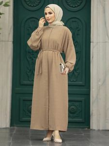 Etnische kleding Abaya voor 2024 Fashion Women Moslim Casual Kimono Long Maxi Dress Turkije Dubai Arabische Eid Party Jurk Ramadan Femme Jalabiya