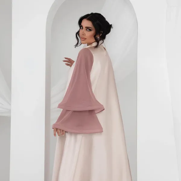 Ropa étnica Abaya para mujeres musulmanas elegantes Satén Diamante Largo Maxi Vestido Turquía Dubai Islam Árabe Eid Fiesta Vestido de noche Kaftan Jalabiya