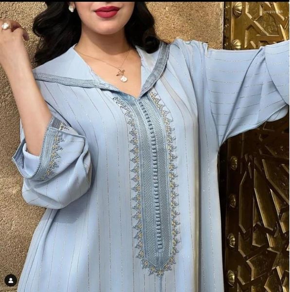 Ropa étnica Abaya para mujeres Gurban Dubai con capucha Jellaba Mangas largas Marruecos Turquía Robe Suelto Caftan Kaftan Moda Muslin