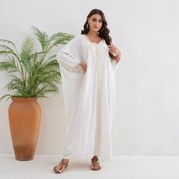 Vêtements ethniques Abaya pour femmes musulmanes Turquie manches chauve-souris Dubaï Arabie Cardigan Robe longue col en V Ramadan Gurban Caftan marocain