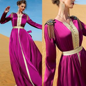 Vêtements ethniques Abaya Marocain Dubaï Caftan Femmes Musulmanes Robe Longue Ramadan Arabe De Luxe Satin Strass Robe De Soirée De Mariage Isla266a