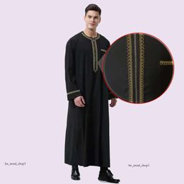 Etnische kleding Abaya Moslim Herenkleding Islam Jurken Mode Kaftan Pakistan Caftan Saoedi-Arabië Jubba Thobe Marokkaans Dubai Musulman Zwart 443