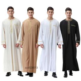 Vêtements ethniques Abaya Hommes musulmans Vêtements Islam robes Fashion Kaftan Pakistan Caftan Saudi Arabie Jubba Thobe Maroc de Dubaï Musulman noir 231218Z2