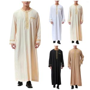 Etnische kleding Abaya Moslimmannen Islamjurken Mode Kaftan Pakistan Caftan Saoedi -Arabië Jubba Thobe Marokkaanse Dubai Luxe