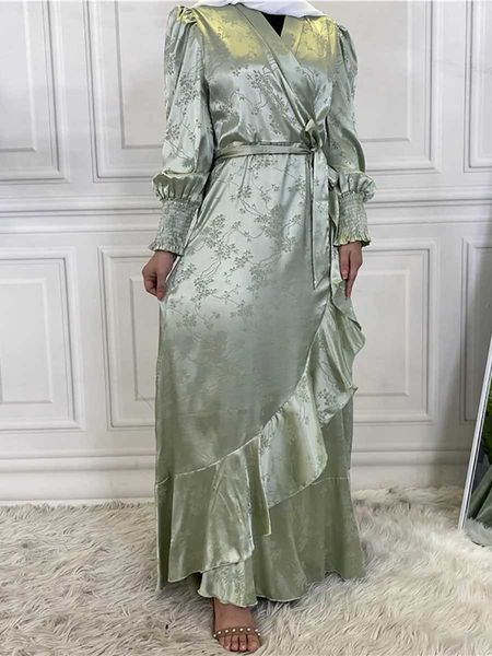 Vêtements ethniques Abaya Ramadan Fashion musulmane Fashion Womens Dubai Turkey Arab Fashion Patchwork Long Dress Islamic Popular Clothing T240510