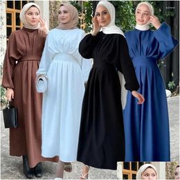 Vêtements ethniques Abaya Turquie Robe élégante Modeste Islamique Femmes Vêtements Dubaï Robes de fête Ramadan Eid Robe musulmane Mode Maroc Dro Otkgn