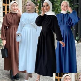 Vêtements ethniques Abaya Turquie Robe élégante Modeste Islamique Femmes Vêtements Dubaï Robes de fête Ramadan Eid Robe musulmane Mode Maroc Dro Otzuu