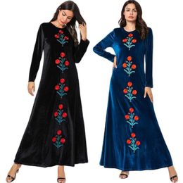 Etnische kleding abaya fluwelen hijab Turkije islam Arabische moslim lange jurk Caftan kaftan tesettur elbise gewaad musulmane longue femme Oman vest