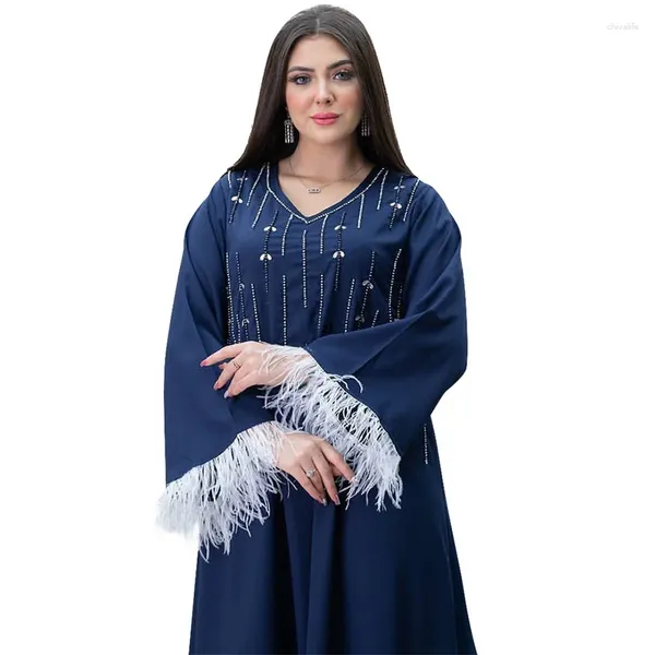 Ropa étnica Abayas para mujeres Dubai 2023 Moda Robe Vestidos Casual Árabe Musulmán Femme Kaftan Islam