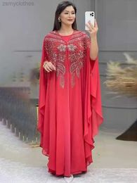 Etnische kleding Abayas voor vrouwen Dubai Luxe 2022 Chiffon Boubou Moslim modejurk Caftan Marocain Wedding Party gelegenheden Djellaba Femme