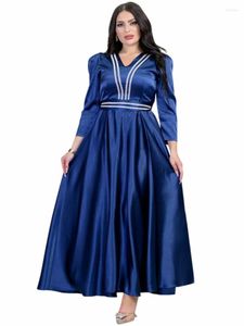 Vêtements ethniques Abayas pour femmes Dubai luxe 2023 soie robe de mode musulmane Caftan Marocain fête de mariage Occasions Djellaba Femme avec