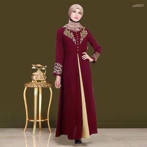 Ropa étnica Abayas para mujeres Jilbab Jilbeb El largo vestido musulmán de las mujeres Red Abaya Abaya Modesta Turquía Turquía Femme Musulmane Lehenga