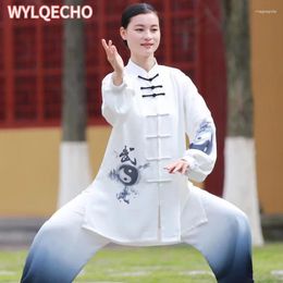Vêtements ethniques Adulte Tai Chi Uniformes Soie- Wushu Costume Traditionnel Chinois Hommes Femmes Arts Martiaux Wing Chun Tang Costumes