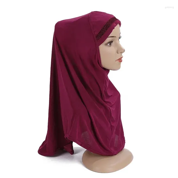 Ropa étnica Adultos o niñas grandes Tamaño mediano Orar Hijab Bufanda musulmana Pañuelo islámico Sombrero Amira Pull On Headwrap H063 Hijabs