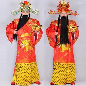 Etnische kleding Volwassenen Maat Outfit Carnaval Lucky Character Mammon Kostuum De God van de rijkdom Man Feest Vieren Robe Set TV Film Wear