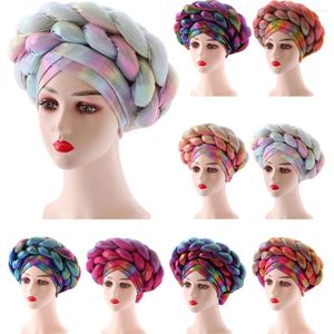 Vêtements ethniques Africain Auto Geles Aso Oke Headtie Déjà Fait Femmes Musulmanes Hijab Turban Cap Tresses Tête Wrap Bonnet Chapeau Nigérian Foulard