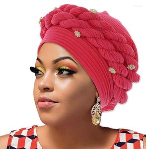 Vêtements ethniques Tresse africaine Tête de femme Hijab Caps Pré-attachés Wraps Bonnet respirant Bonnet Headwrap Mode musulmane Turban Chapeau