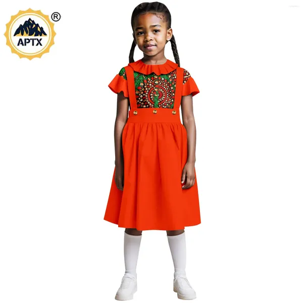 Vêtements ethniques Vêtements africains Dashiki Coton Volants Haut à manches et jupe à bretelles Ensembles Baby Girl Tenues Bazin Riche Vêtements d'extérieur pour enfants