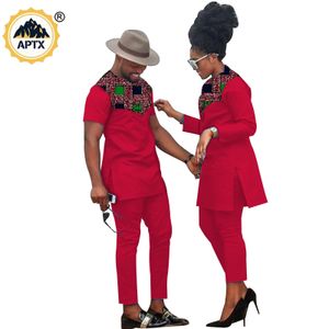 Vêtements Ethniques Vêtements Africains pour Couples Bazin Riche Femmes Africaines Ankara Imprimer Vêtements Match Hommes Tenues À La Main Haut Et Pantalon Ensembles S20C001 230616