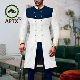 Vêtements ethniques Vêtements africains pour les hommes Suit 2 pièces Tenues de veste dashiki pantalon traditionnel Mariage Slim Fit Coat Bazin Riche