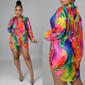 Vêtements ethniques vêtements africains pour femmes mode été imprimé Camouflage longue chemise pantalon court costume 2023 nouveauté Kanga 2 pièces