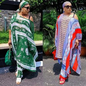 Etnische Kleding Afrikaanse Kleding Voor Vrouwen Zomer Mode Print 3 Stuk Pak 2022 Dashiki Broek Hoofddeksel Sets Dames Traditioneel