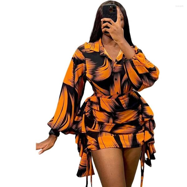 Vêtements ethniques Vêtements africains Femmes Set Lantern Manches Tops et jupe Costume 2024 Mode Imprimer Streetwear Dashiki Tenues