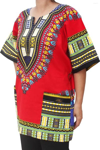 Ropa étnica Camisa de algodón africana Men Mujeres Festival Boho Hippie 60's Bohemian Unisex